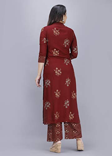MEERA FAB Women's Cotton Floral Kurta and Palazzo Set