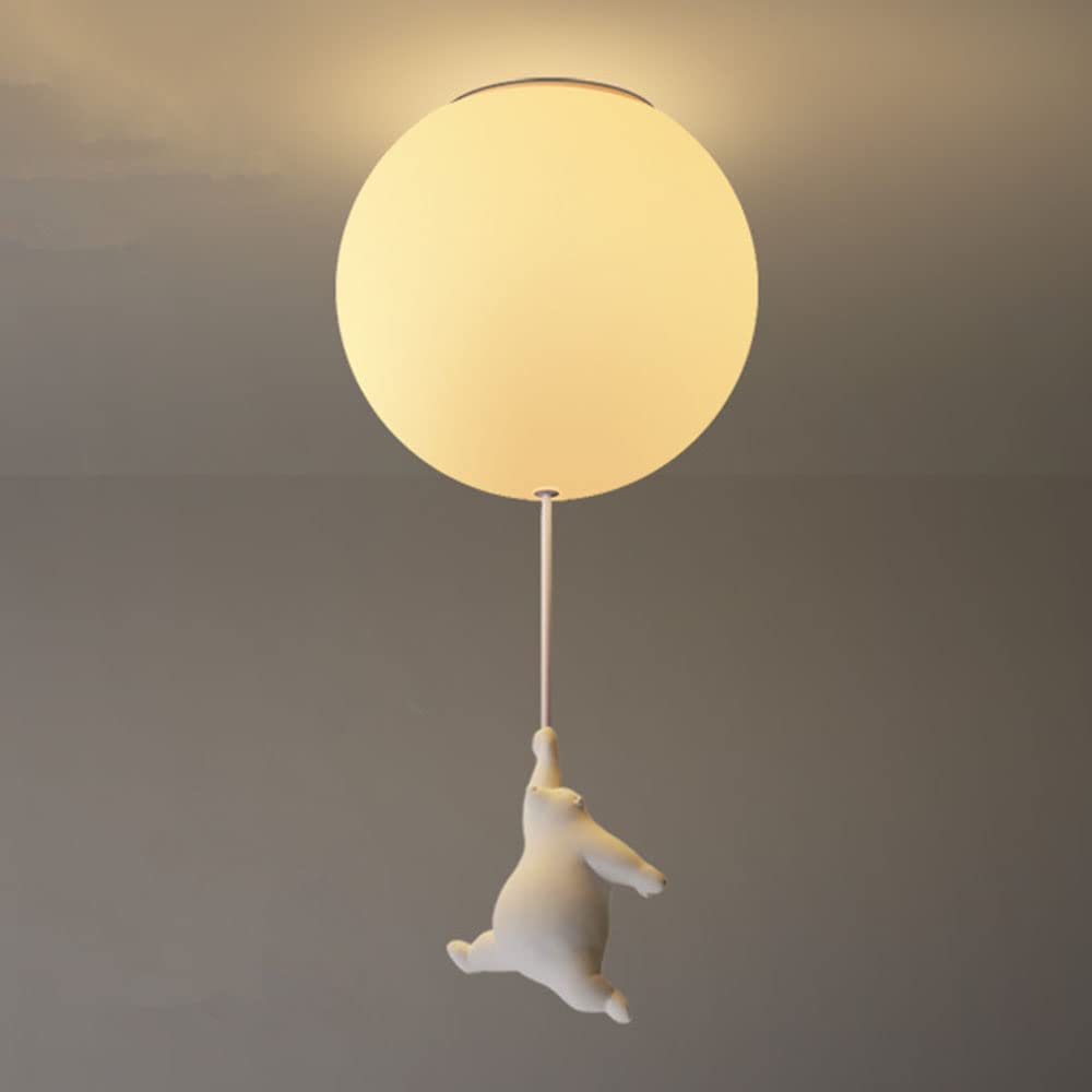 Nordico Salotto Studio Luci A Palloncino Stanza Dei Bambini Plafoniera E27 Orso Lampada Da Soffitto Cameretta Lampade Ragazzo Ragazza Illuminazione Interna Lampadina G9 Lampadario Ø25CM,D