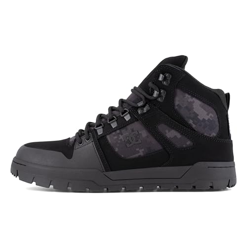 DC Men's Pure Work Black Camo Composite Toe Boots Construction Shoe, 10.52
