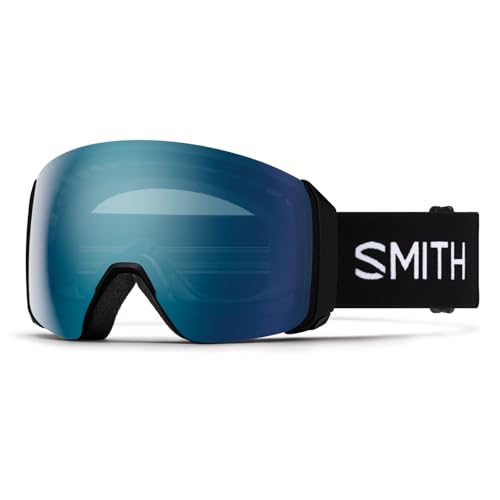 SMITH 4D Mag XL Snow Goggles – Adult Ski & Snowboarding Goggles with BirdsEye Vision, Anti-Fog Performance & 100% UV Protection – for Men & Women – Black, ChromaPop Everyday Blue Mirror