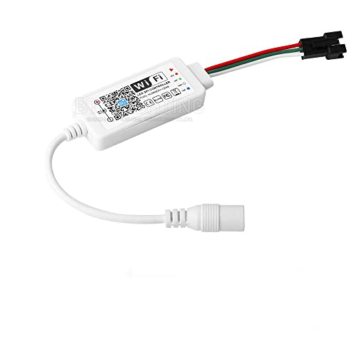 BTF-LIGHTING WS2811 Kabellos MiNi WiFi RGB Kontrolleur, Kompatibel mit Google Assistant, Alexa, IFTTT, Android/iOS System Mobiltelefon Magic Home APP DC12V