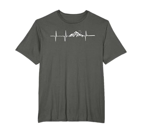 Herzschlag Puls Berge EKG Frequenz Mountains T-Shirt T-Shirt