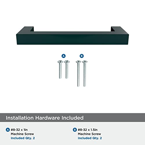 Image of Amerock | Cabinet Pull | Matte Black | 3-3 /4 inch (96 mm) Center to Center | Monument | 1 Pack | Drawer Pull | Drawer Handle | Cabinet Hardware