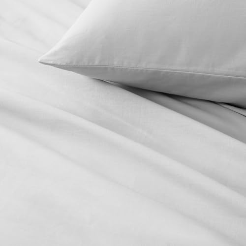 Comfort Spaces 100% Cotton Sheet Set Breathable, Lightweight, Soft with 14" Elastic Pocket Fits up to 16" Mattress, All Season Cozy Bedding, Matching Pillow Case, Cal King White 4 Piece