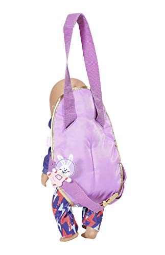 Zapf Creation 831113 BABY born Happy Birthday lila Puppen-Tragesitz für 43cm & 36cm Puppen, mit Wendepailletten und… – Bild 4