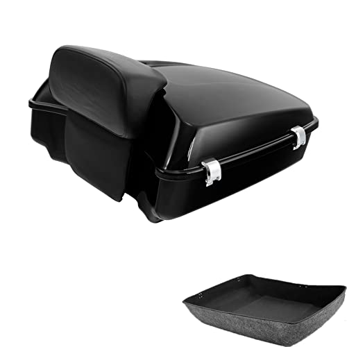 Green-L Chopped Tour Pack Trunk with Black Latch Backrest Pad Fit for Harley Road King Street Electra Glide 2014-2025 Touring Models