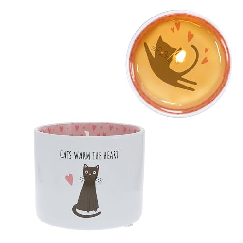 Bougie parfumée au jasmin Pavilion Cats Warm The Heart 236g avec message caché