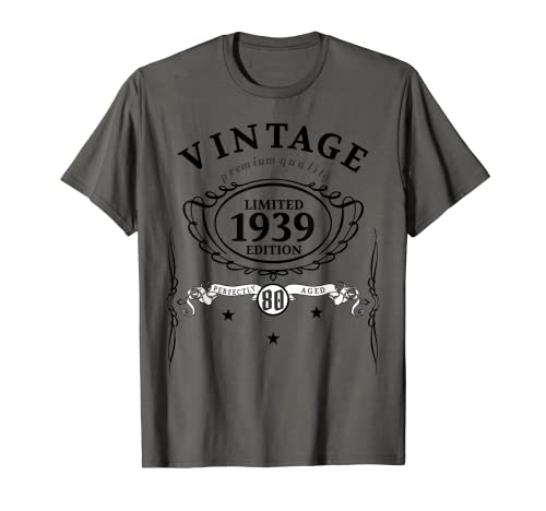 Camiseta Vintage 80 Cumpleaños 1939 Camiseta