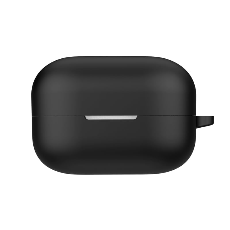 Protective Case for Sony LinkBuds Clip WF-LC900 Headphone Shockproof Dustproof Protective Sleeve with Carabiner Charging Box Skin Lightweight Anti-Lost Earphone Case (Black)