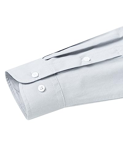 Alimens & Gentle Mens Solid Oxford Shirt Long Sleeve Dress Shirt Work Casual Button Down Shirts with Pocket