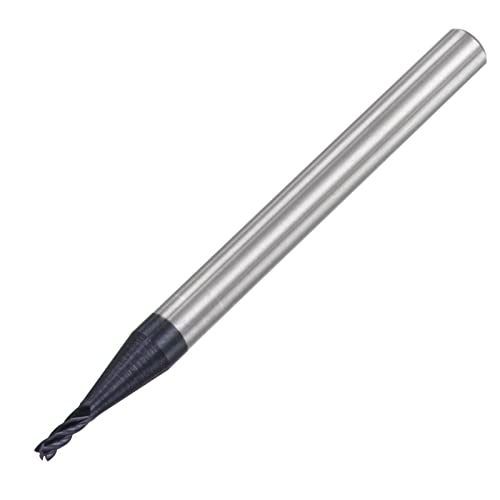 Image of uxcell Square Nose End Mill, 1.5mm Tip Dia Solid Carbide AlTiN Coated CNC Router Bits 4 Flute Spiral Milling Cutter HRC45 with 4mm Shank 50mm (2-inch) Length