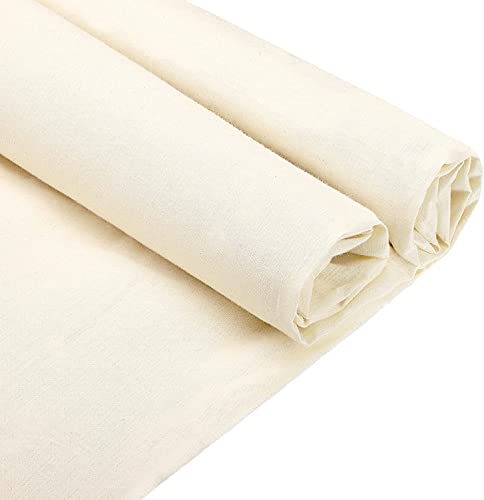 MUSLONG Tela de muselina/textil sin blanquear, 2 m y 5 m y 10 m, de peso medio, 100% algodón, 160 cm de ancho, tela de lino de muselina para coser prendas de vestir (10 metros)