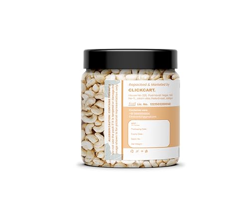 Image of Avogro Premium Whole Cashews 250GM | Natural and Unsalted Kaju Ideal for Dieting, Snacking, Cooking, and Baking | Protein Rich Kajau Dry Fruits Perfect for Gifting