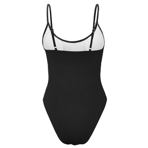 American Trends One Piece Swimsuit Women Swim Suits for Women 2024 Ribbed Open Back Bathing Suit Sexy Slimming Swimsuit3