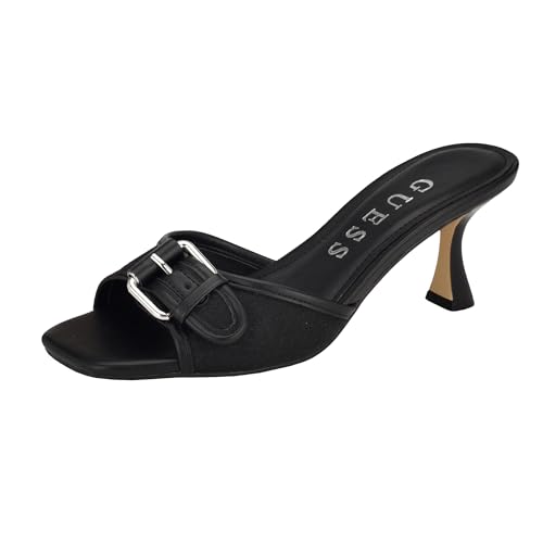 Guess Damen Dista Sandalen mit Absatz, Schwarzes Logo, 39 EU