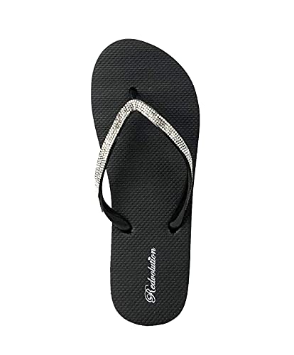 REDVOLUTION Women's Rhinestone Sandals Soft Platform Footbed Midsole Fashion Flip Flop3
