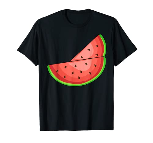 Divertente affettato anguria frutta tropicale Halloween costume fai da te Maglietta