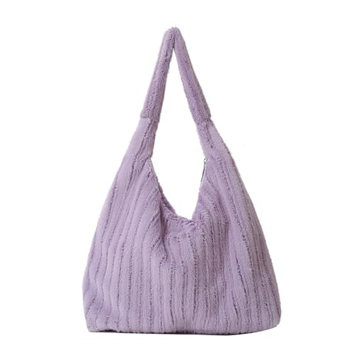 Sac en peluche doux à bandoulière femme avec grande capacité de rangement
