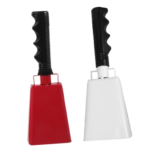 VANZACK 2Pcs Handheld Metal Cowbell Durable for Football Games Ranch Gatherings Parties with Comfortable Grip
