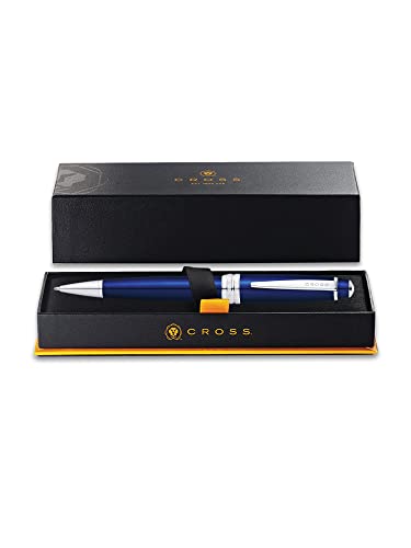 Image of Cross Bailey Blue Refillable Ballpoint Pen - Medium Point, Black Ink, Smooth Writing, Presented in a Premium Gift Box