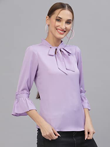 Image of Style Quotient Women Solid Red Polymoss Regular smart Casual Top