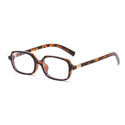 Image of LJCZKA Rectangular Blue Light Blocking Glasses for Women Men Retro Small Square Frame Anti Eyestrain Computer Eyeglasses