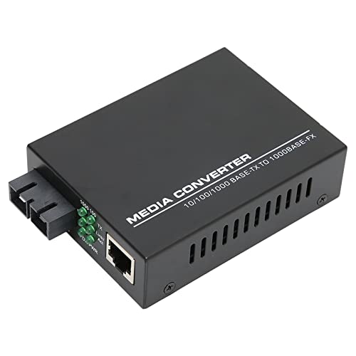 Image of Zunate Gigabit Ethernet Media Converter, Fiber to Ethernet Adapter Single Mode Dual SC RJ45 Port 10/100/1000Base-TX High-Speed Network Broadband Connectivity
