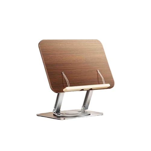 ブックスタンド 書見台 読書用 料理本ホルダー 筆記台 本立て 高さと角度調整可能 360°回転ベース 折りたたみ可能 持ち運び便利 オフィス、学校の教科書、雑誌、タブレット、ラップトップ(茶色,スタイルB)