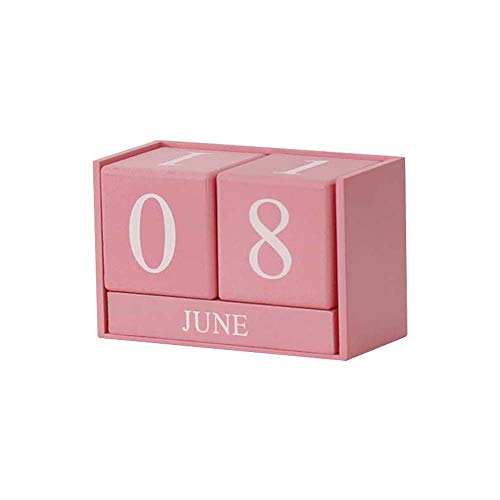 Calendrier en bois rose JIA JIA de style nordique pour decoration de bureau