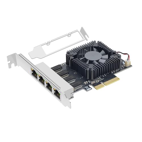 Tarjeta de Red PCI-E X4 de 2,5 Gb con 4 Puertos, Adaptador Ethernet Gigabit de 2500 Mbps con Chip RTL8125B, 4 Puertos RJ45, Compatible con ESXi, Enrutamiento Suave, Arranque PXE y Agrupación de Red para Servidores
