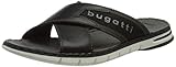 bugatti Herren 311A32811069 Flache Sandale, Schwarz /Schwarz, 40 EU