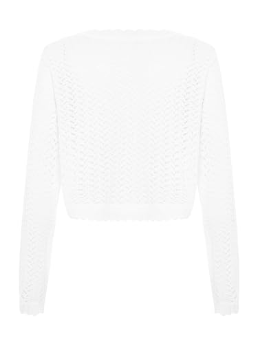 Girls Long Sleeve Knitted Bolero Cardigan Shrug Coat Flower One Button Cropped Sweater Jacket Dress Cover Up2