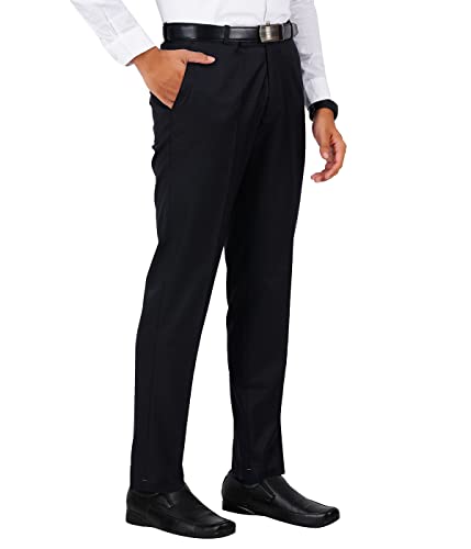 Image of Mc Henry Men's Wrinkle Free Polyester Blended Stretchable Self Design Formal Regular Fit Trousers