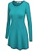 Lock and Love LL WT767 Womens Long Sleeve Scoop Neck Trapeze Tunic L Jade