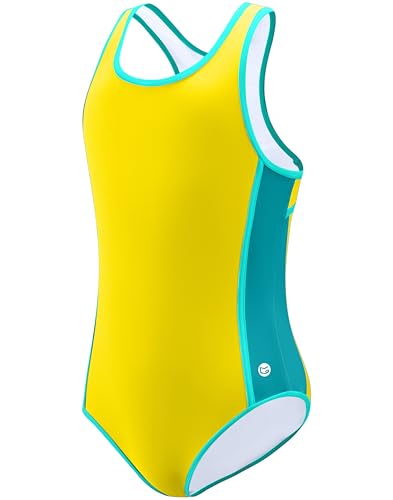 Image of G Gradual Girl's One Piece Swimsuits Racerback Kids Bathing Suit | for Girls 7-16Y, Fully lined for no see-through, Wider straps, UPF 50+, Modest coverage, Swimwear for Swim Team, Beach, Pool