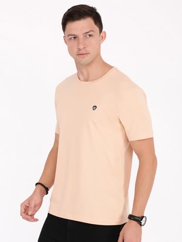 Image of Macroman M-Series Smartz Basics Half Sleeve Round Neck Stretch T-Shirt for Men, Cotton Blend (Pack of 1)