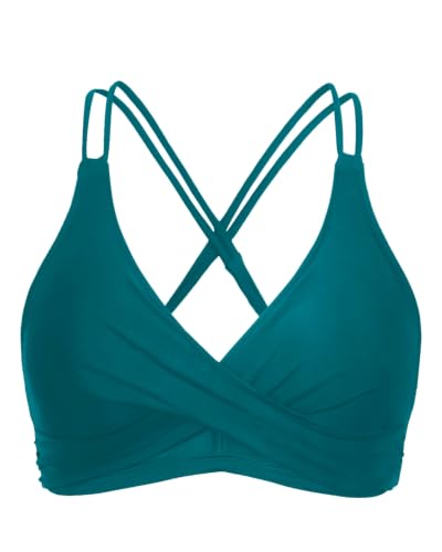 Image of Holipick Twist Front Bikini Tops for Women - Push Up Bathing Suit Top Padded Swimsuit Top