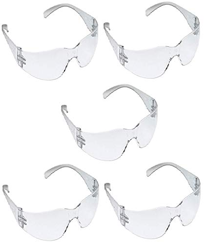 11880 Safety Goggles Polycarbonate Antifog Protector Anti Pollution Goggles For Multipurpose Eyewear Use In Riding Motorcycle, Construction, Clear Transparent Goggles (Pack of 5)