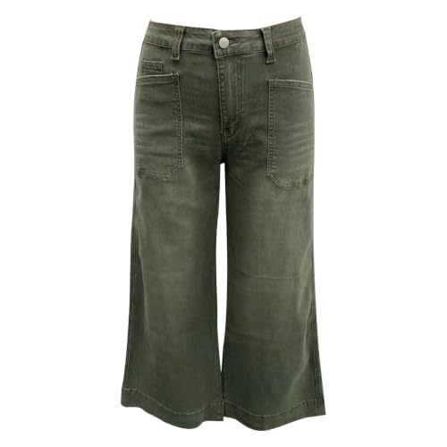 Pantalones cargo de mujer en verde lavado con bolsillos y de corte holgado estilo vintage 5