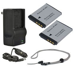 Baterías para Sony Cybershot T500 Hila Digital con cargador y correa Krusell