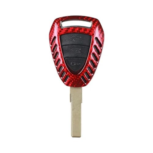 Funda de llavero de fibra de carbono roja compatible con Porsche 718 Carrera 918 Spyder