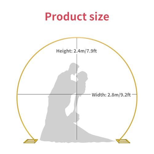 50% Off Wedding Arch Round Backdrop Stand - Gold Metal Frame - Image 2