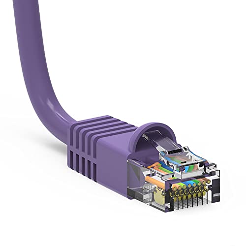 Cable Central LLC Cat 6 Ethernet Cable 10 Feet (1 Pack) High Speed Internet Patch Cord Cat 6 with RJ45 Connector - Purple UTP Booted 10 Ft Computer Network Cable, Internet Cable, Cat 6 Cable