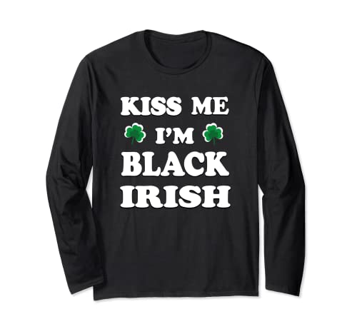 St Patricks Day Clever Irish Clover Nero Africano Uomini Donne Maglia a Manica