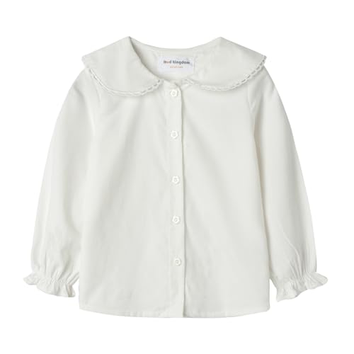 Mud Kingdom Little Girls Corduroy Shirt Button Down Long Sleeve Lace Collar