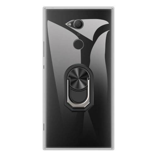 UOGNADGD Case and Ring Holder for Xperia XA2 Ultra - Clear+Black