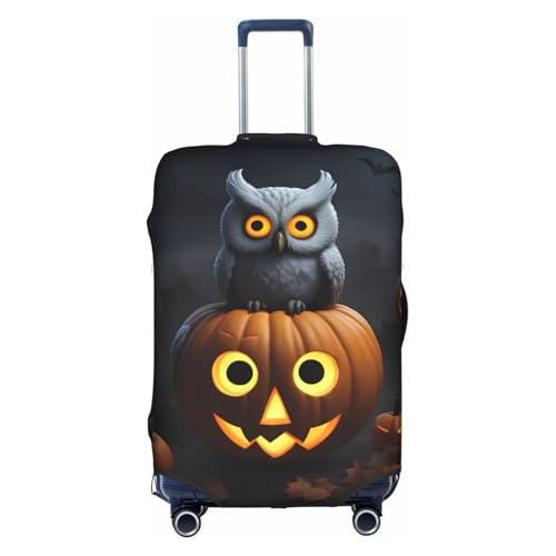 Halloween Owl Ghost Pumpkin 1 Tsa Approved Luggage Cover For 18-32 Inch Suitcases Scratch-Resistant Stretch Luggage Cover