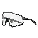 Magicshine Morpher Convertible Photochromic Sunglasses with Impact-Resistant UV400 Lenses, Adjustable Nose Pads & Non-Slip Rubber Feet - Blue Translucent Frame for Cycling, Outdoor Activities & All-Da