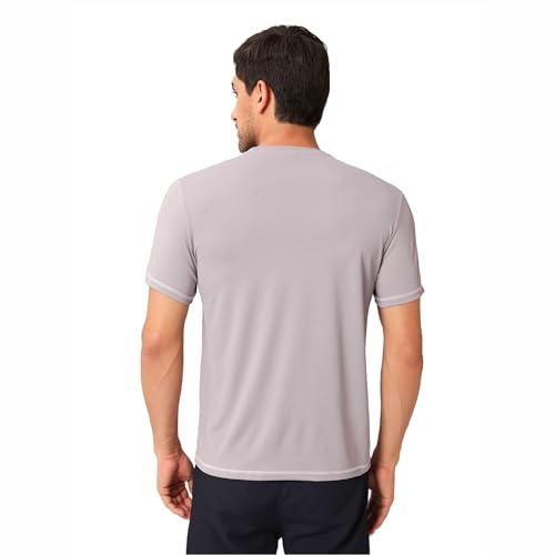 Image of TECHNOSPORT Men's Slim Fit Polyester Activewear Sports T-Shirt with Moisture-Wicking Comfort for Workout, Running & Gym