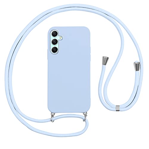 Vauki Coque pour Samsung Galaxy A34 5G avec Cordon,Etui Silicone Souple Antichoc Housse avec Collier Bandoulière Chaîne Lanière,Téléphone Étui Case Cover de Protection pour Samsung A34 5G 6.6", Lila